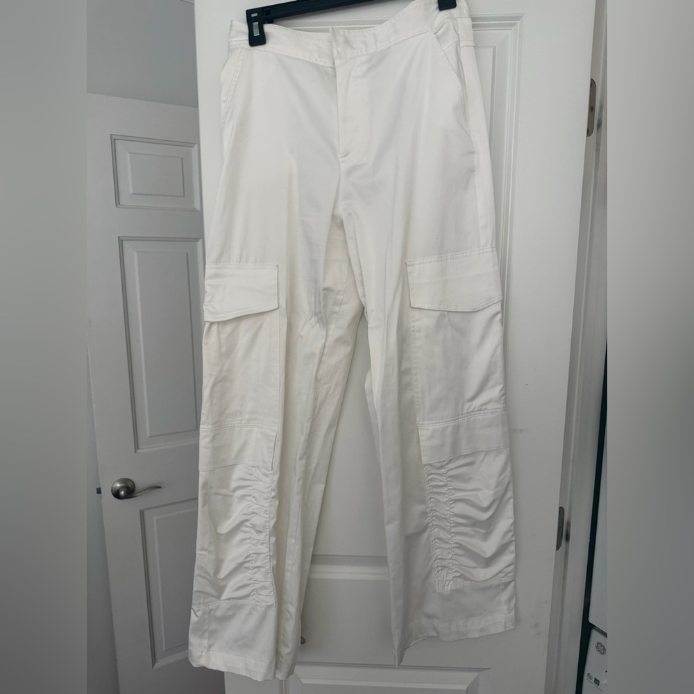 Zara Women’s Satin Ivory Cargo Pants